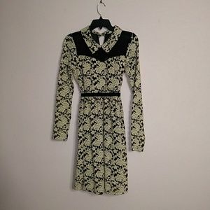 Anthropologie A'reve white and black lace dress